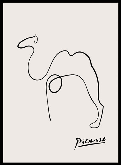 Pablo Picasso Camel Sketch Line Drawing Art Print | Esquisse le Chameau, Museum Exhibition Vintage Poster, Animal Serigraph Art 