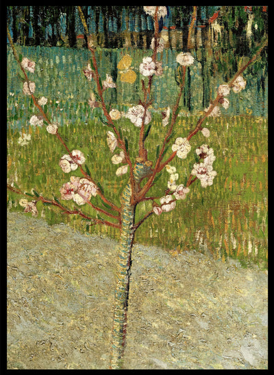 Vincent Van Gogh Peach Tree in Blossom Vintage Painting Poster Wall Art Print | Colorful Nature Flower Antique Retro Garden Landscape