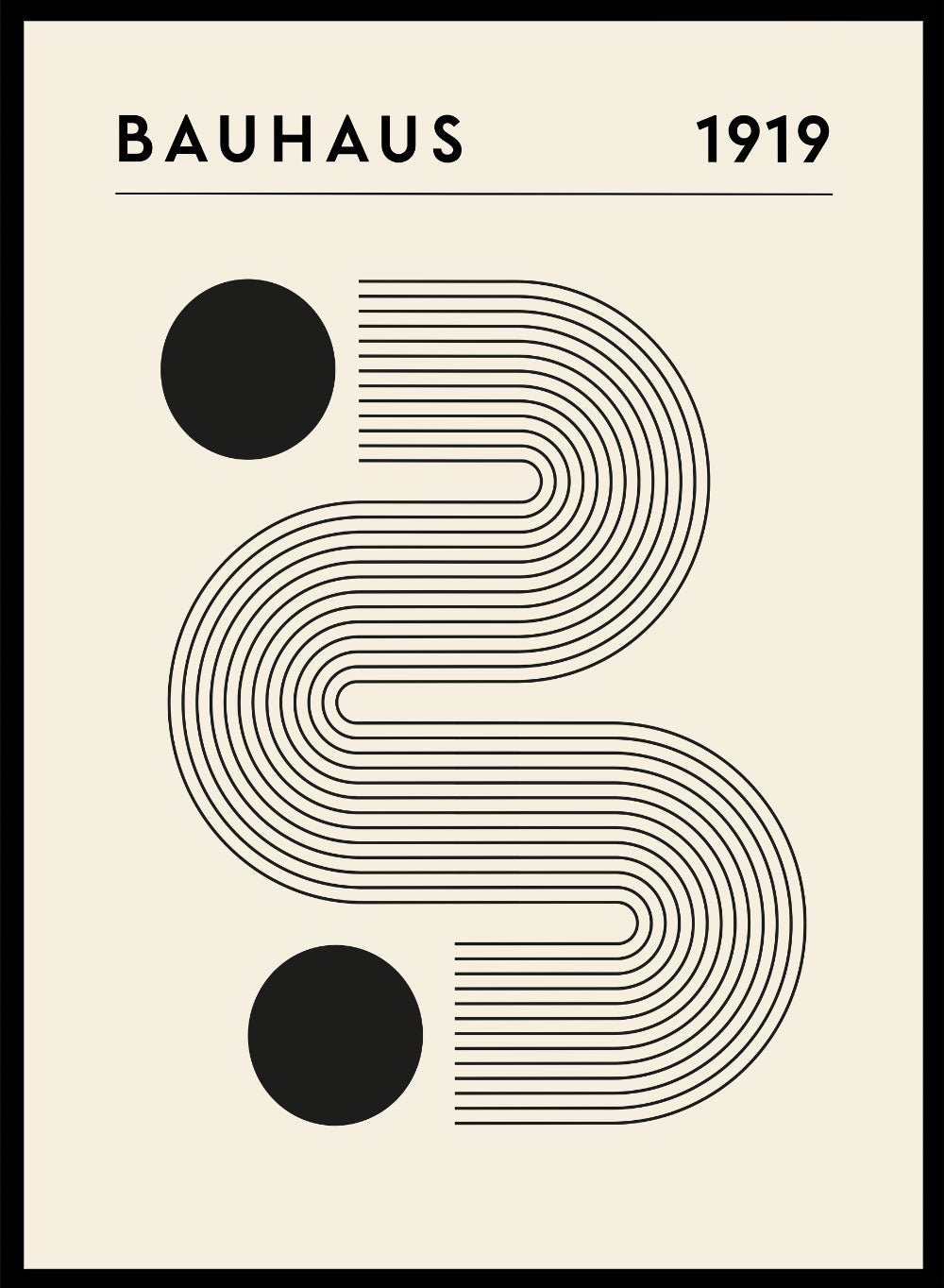 Bauhaus Geometric Lines Circles Abstract Art Print BH71_Sugar & Canvas