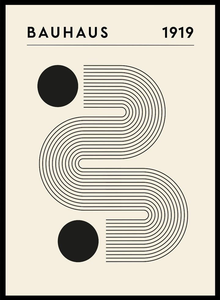 Bauhaus Geometric Lines Circles Abstract Art Print BH71_Sugar & Canvas