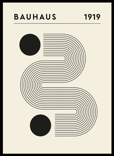 Bauhaus Geometric Lines Circles Wall Art Print | Bauhaus 1919 Abstract Exhibition, Minimalist Mid Century Modern Contemporary Poster 