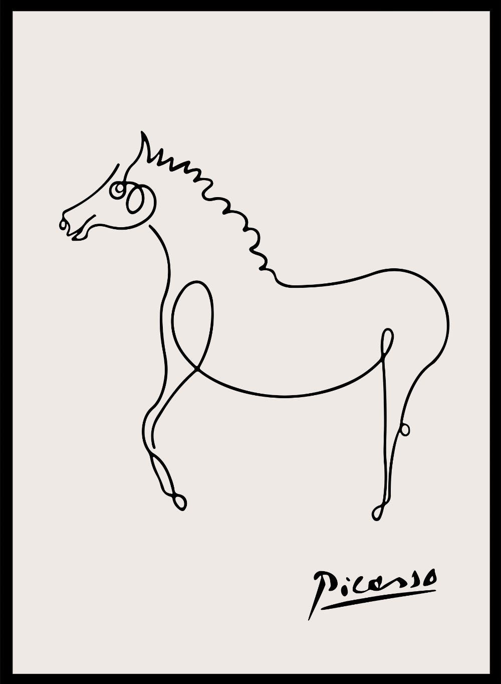 Pablo Picasso Horse Sketch Line Art Print_Sugar & Canvas