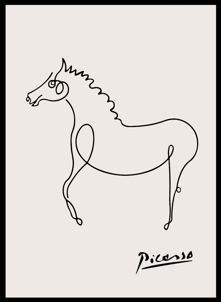 Pablo Picasso Horse Sketch Line Art Print_Sugar & Canvas
