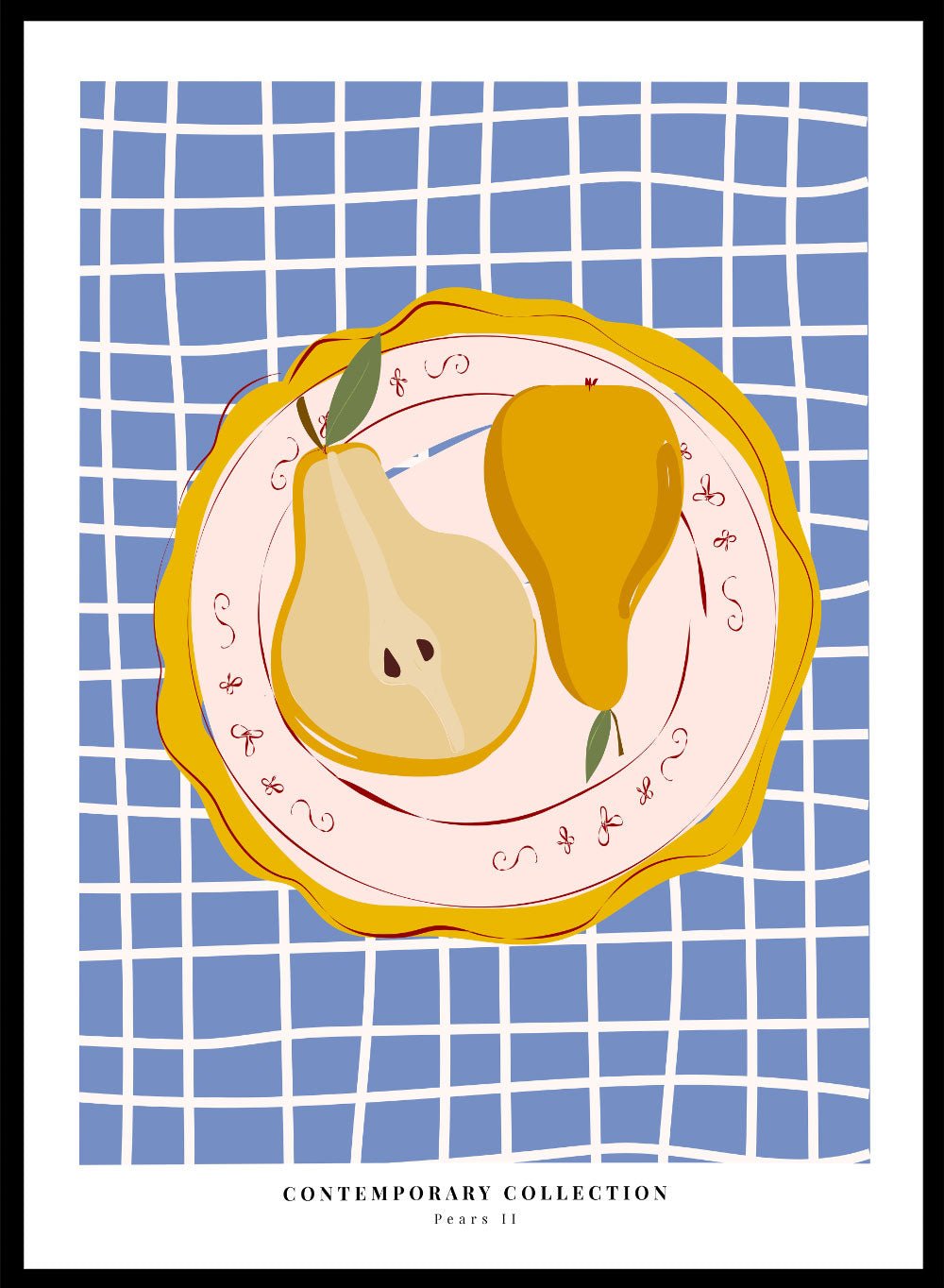 'Pears on Porcelain' Aesthetic Art Print_Sugar & Canvas