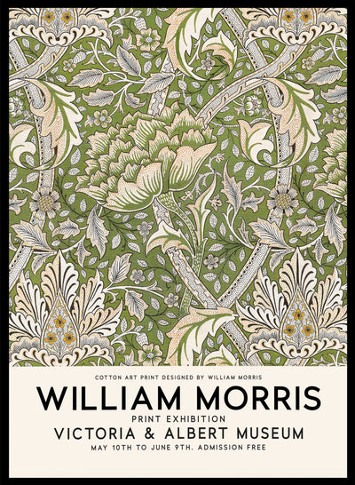 William Morris Windrush Flowers Botanical Floral Vintage Poster Art Print | Colorful Art, Victoria & Albert Art Museum Exhibition, Art Nouveau