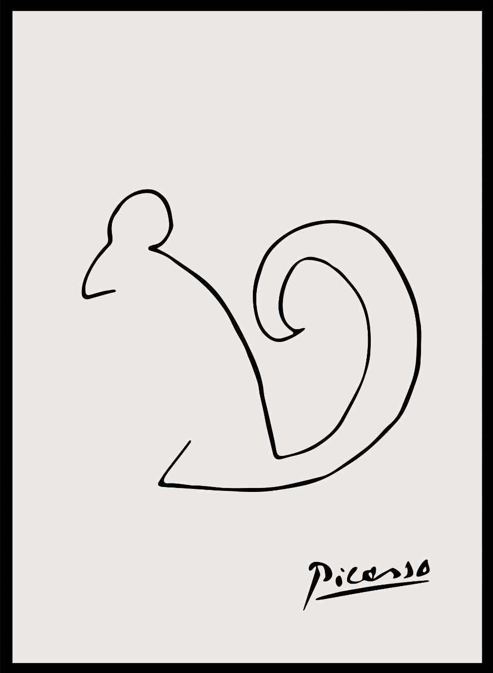 Pablo Picasso Squirrel Sketch Line Art Print_Sugar & Canvas