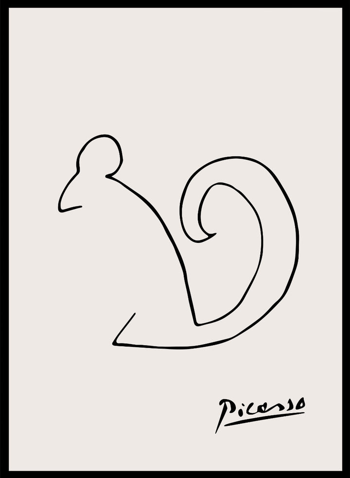 Pablo Picasso Squirrel Sketch Line Art Print_Sugar & Canvas