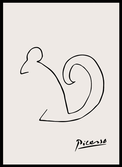 Pablo Picasso SquirrelSketch Line Drawing Wall Art Print
