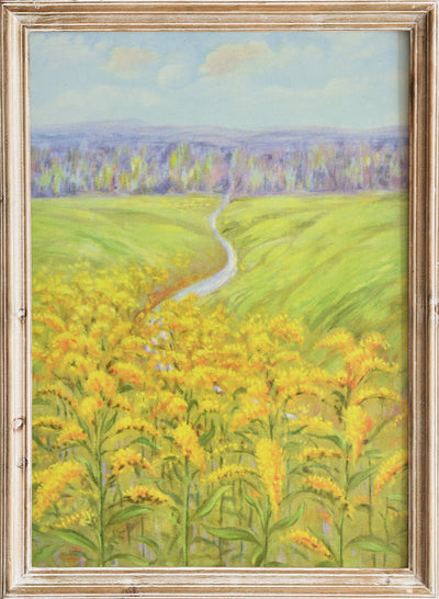Vintage Goldenrod Flower Wall Art Print | Antique Botanical Landscape Poster, Rustic Field Painting, Yellow Wildflower Nature Decor, Lafayette F. Cargill - Goldenrod (1937)