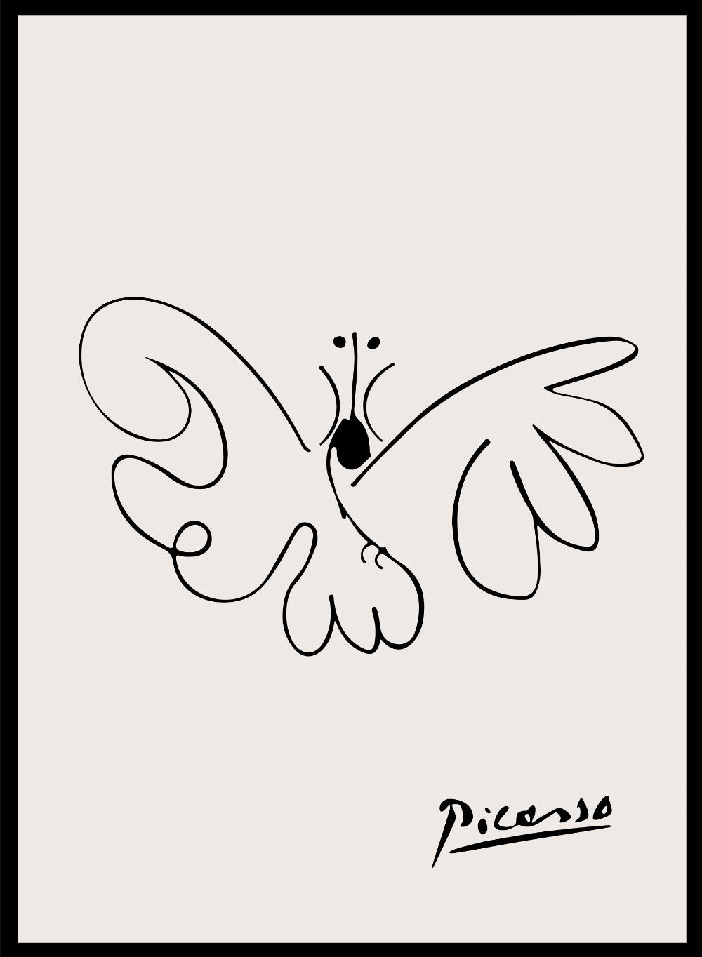 Pablo Picasso Butterfly Sketch Line Art Print_Sugar & Canvas