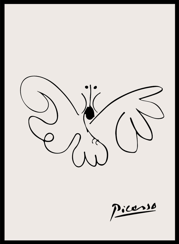 Pablo Picasso Butterfly Sketch Line Art Print_Sugar & Canvas