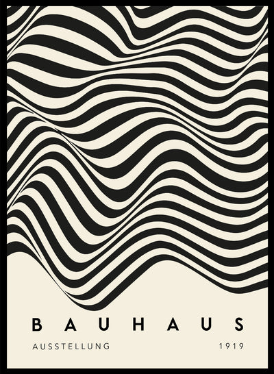 Bauhaus Geometric Lines Waves Shapes Wall Art Print | Bauhaus Abstract Exhibition, Minimalist Mid Century Modern Contemporary Poster