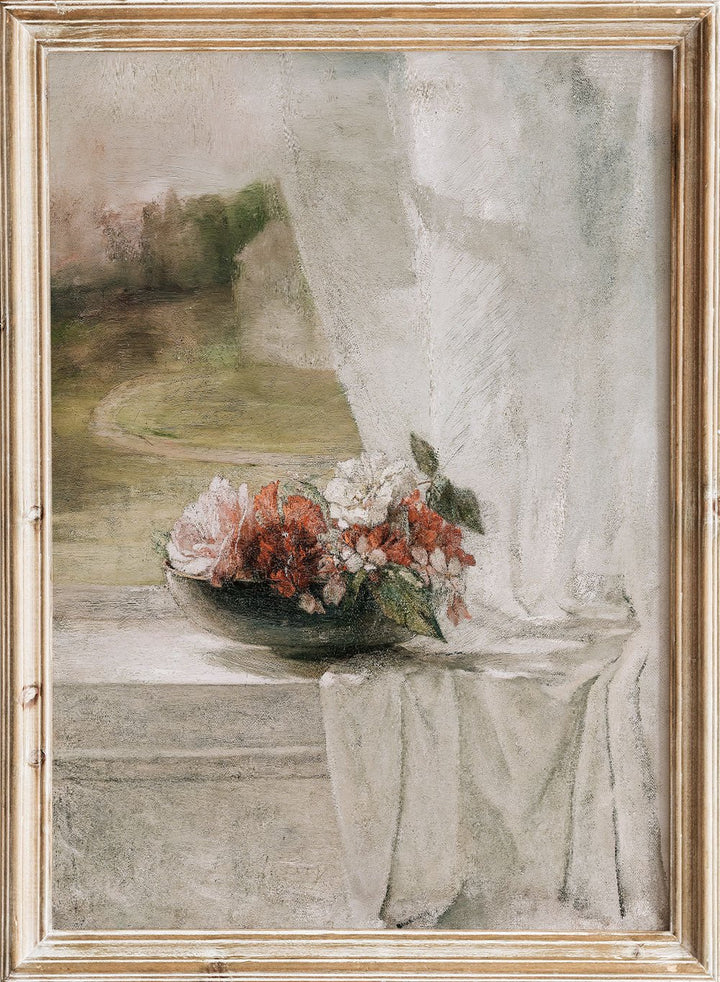 "Flowers on a Window Ledge" Art Print_Sugar & Canvas