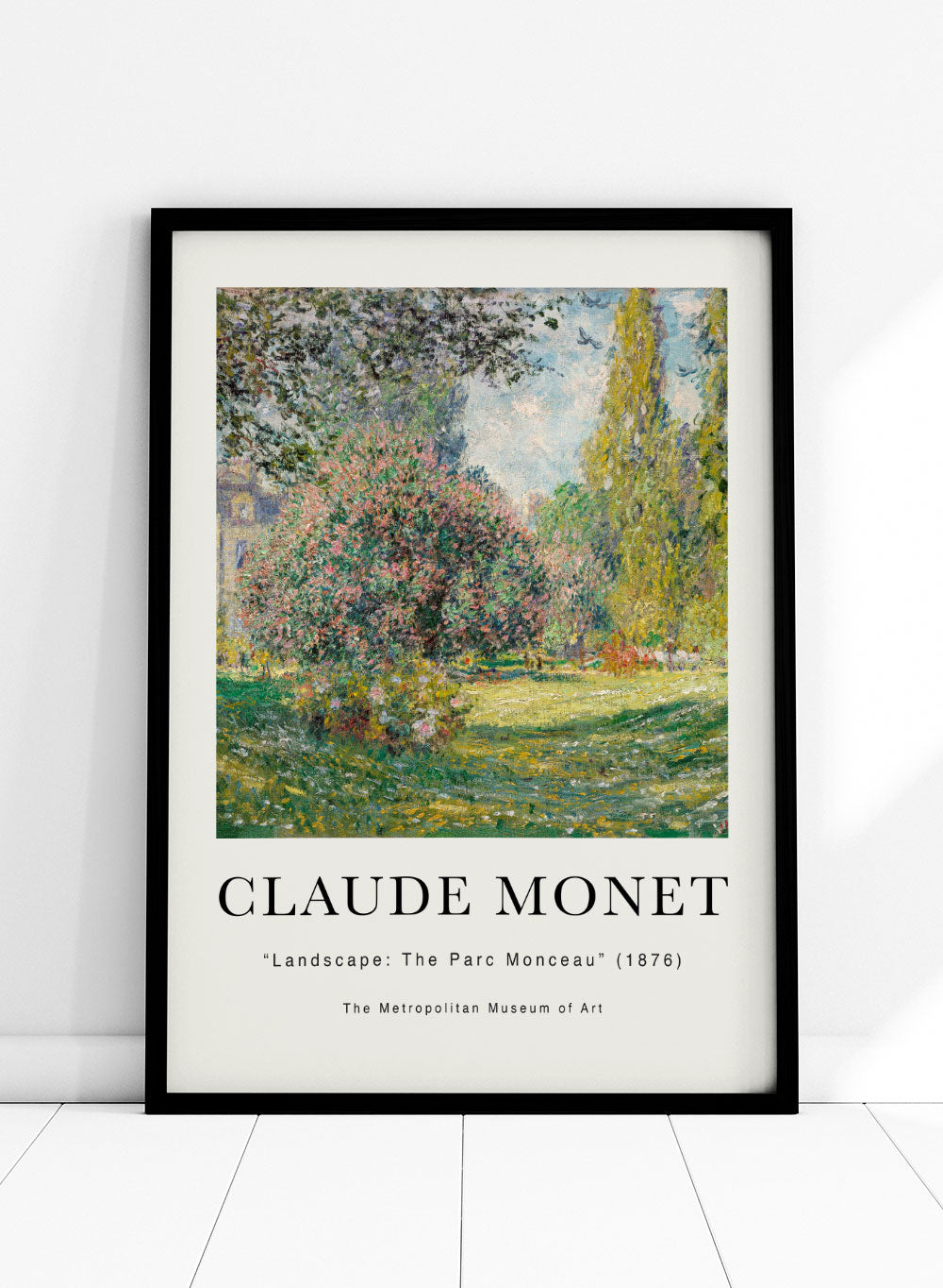 Monet Landscape The Parc Monceau 1876 Vintage Exhibition Poster Wall Art Print| Claude Monet Print, Famous Monet Landscape Painting
