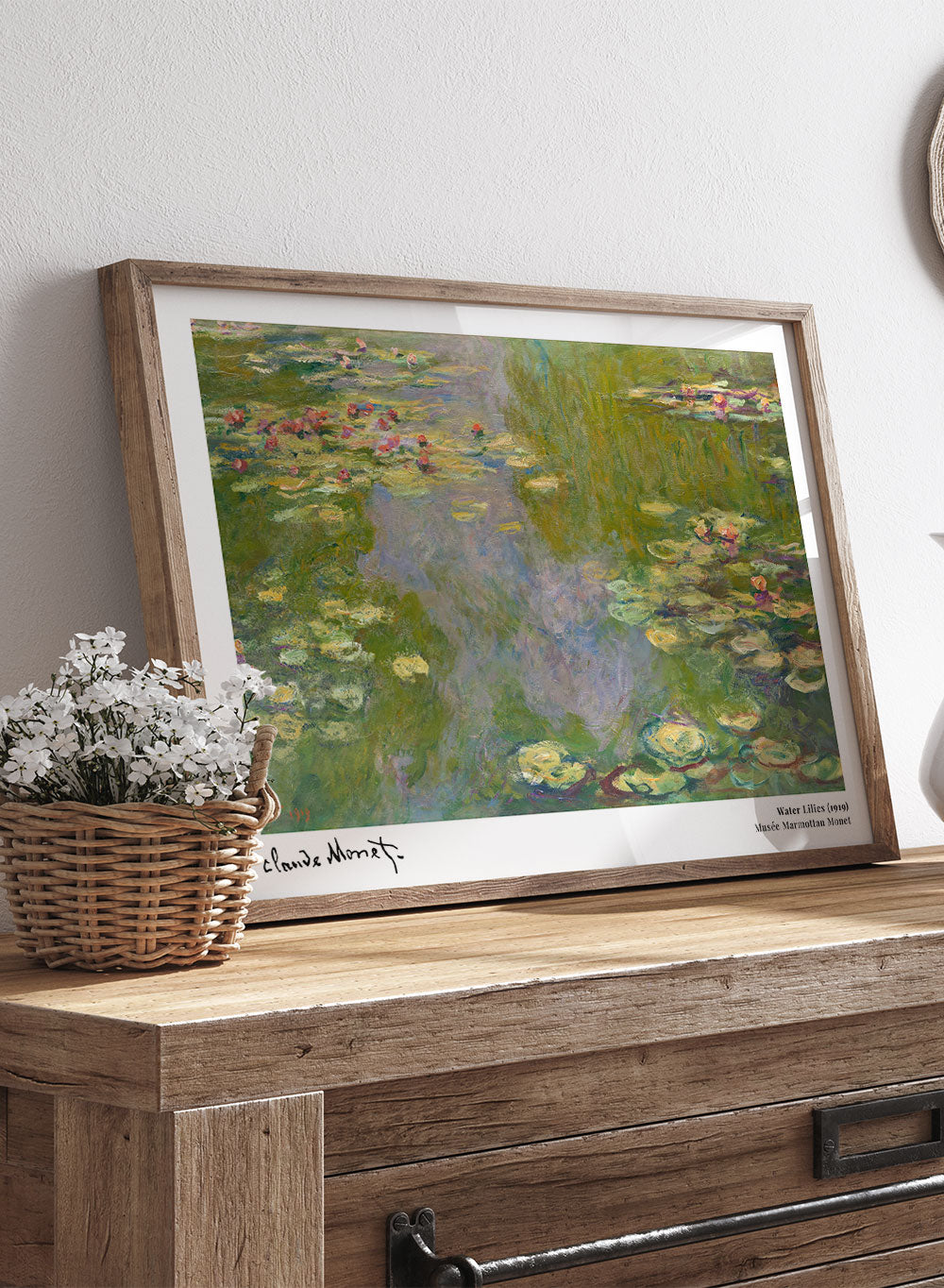 Monet Water Lilies Nympheas Museum Vintage Poster Wall Art Print | Colorful Claude Monet Flower Pond Nature Landscape Painting