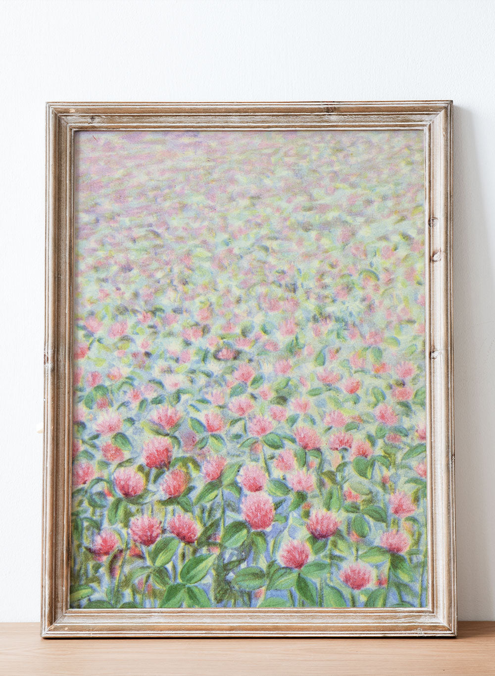 Rustic Vintage Spring Red Clover Flower Field Painting Wall Art Print, Colorful Floral Botanical Poster, Antique Moody Farmhouse Decor, Lafayette F. Cargill - Red Clover
