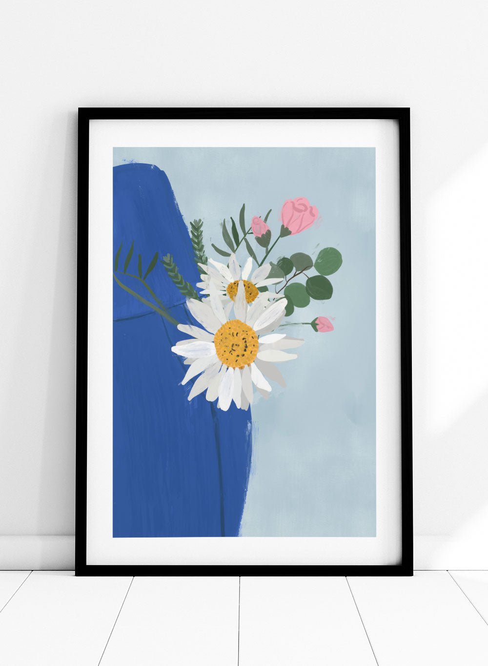 'Daisies in Denim' Aesthetic Art Print_Sugar & Canvas