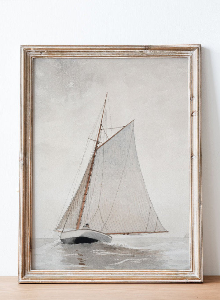 "Sailing off Gloucester" Art Print_Sugar & Canvas