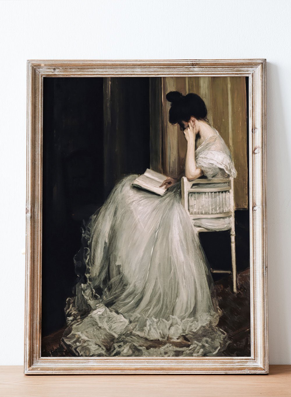 painting of lady in white dress Amazon.com: ArtSquare Coastal Woman Canvas Wall Art