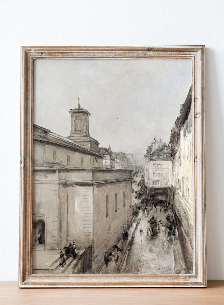 "View of the Church of Notre Dame de Lorette and the Rue Fléchier" Art Print_Sugar & Canvas