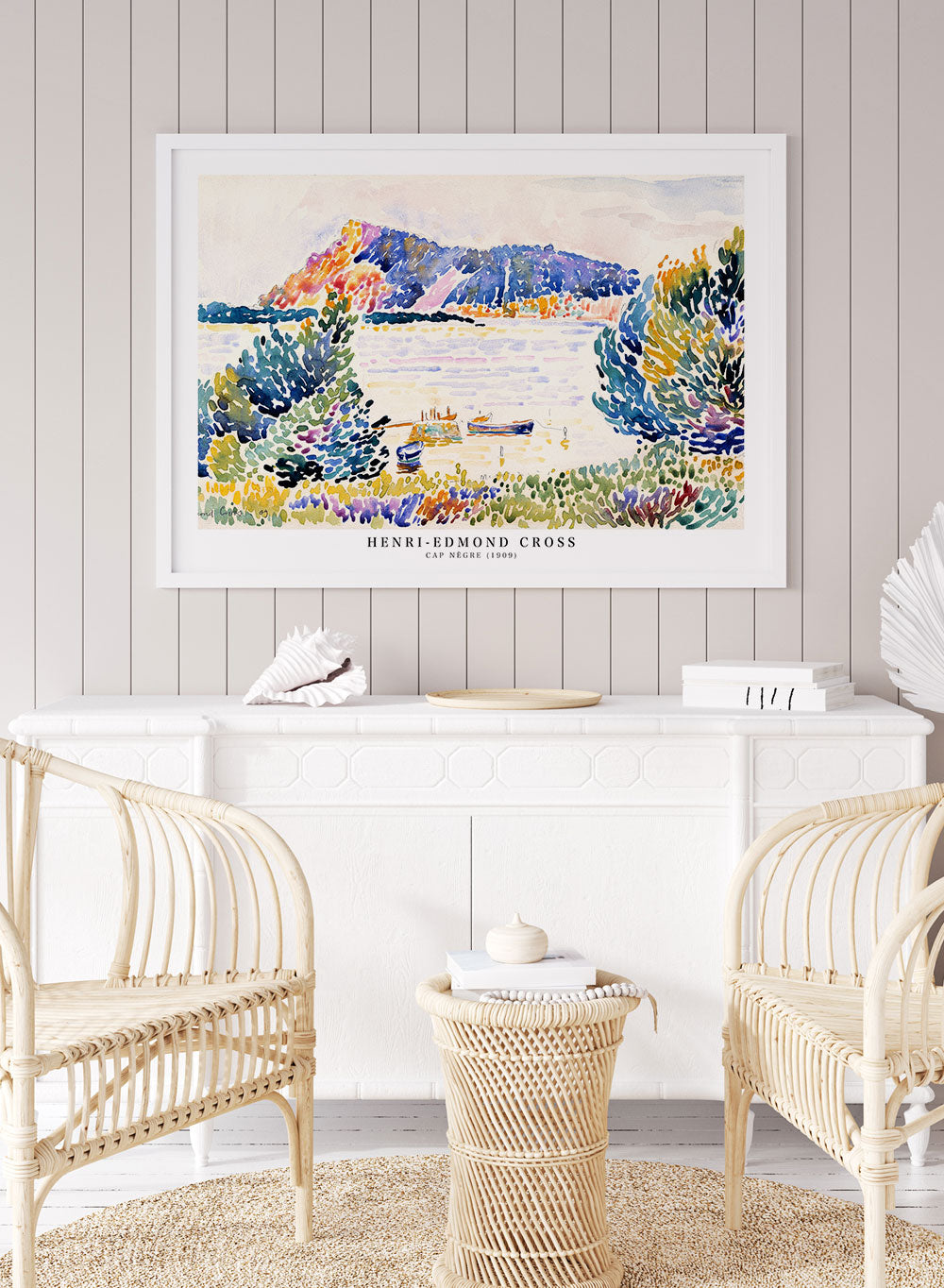 Henri Edmond Cross Art Print, Henri Edmond Cross Poster, Cap Nègre 1909 Painting, Vintage Poster, Colorful Art Exhibition Poster 