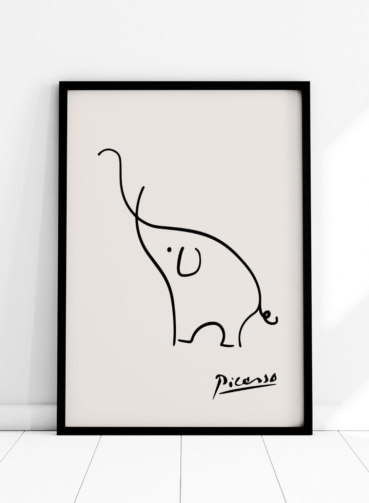 Pablo Picasso Elephant Sketch Line Art Print_Sugar & Canvas
