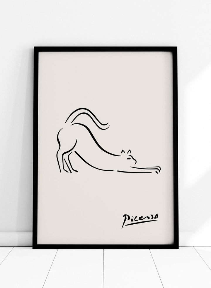 Pablo Picasso Feline Cat Sketch Line Art Print_Sugar & Canvas