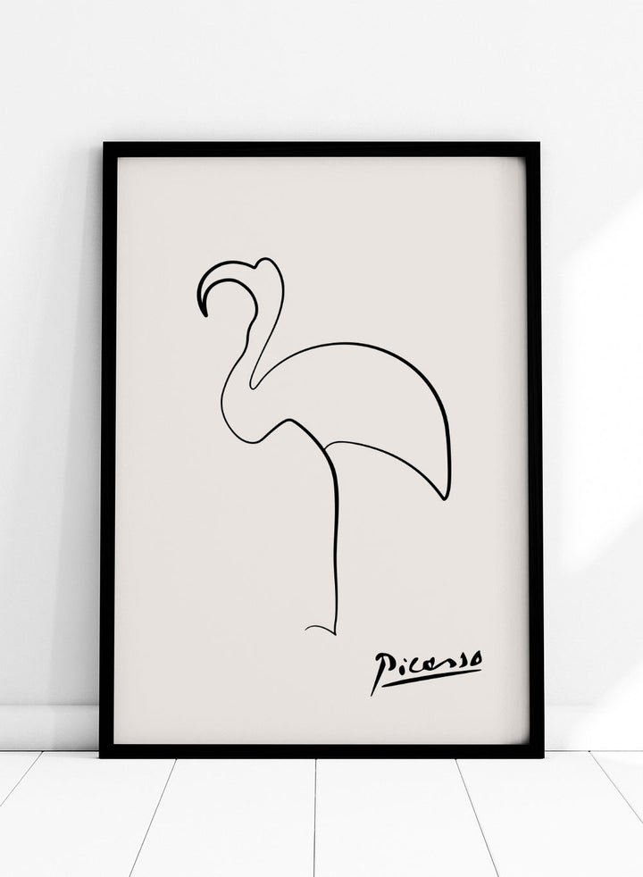 Pablo Picasso Flamingo Sketch Line Art Print_Sugar & Canvas