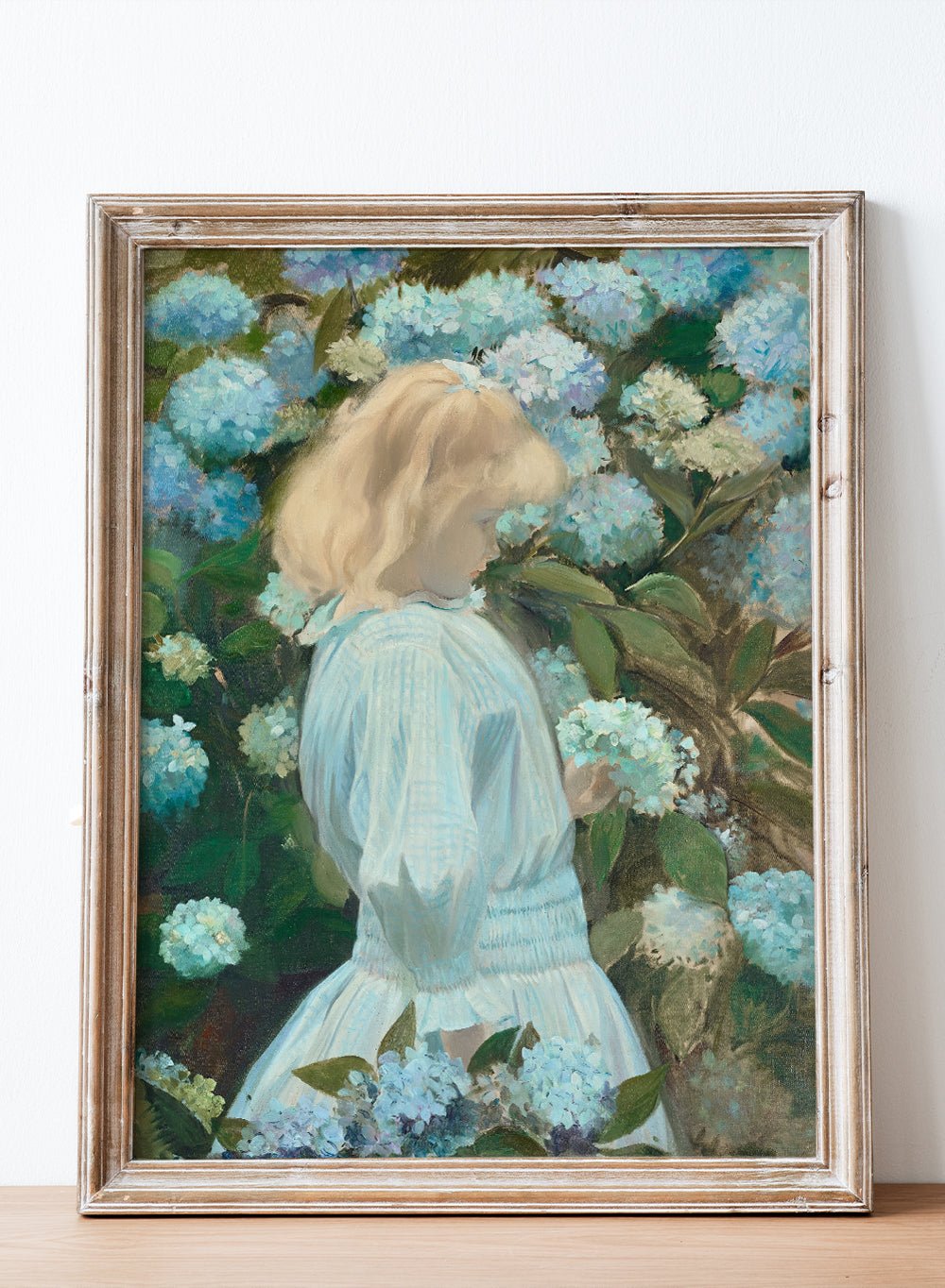 "The Little Girl with Hydrangeas" Art Print_Sugar & Canvas
