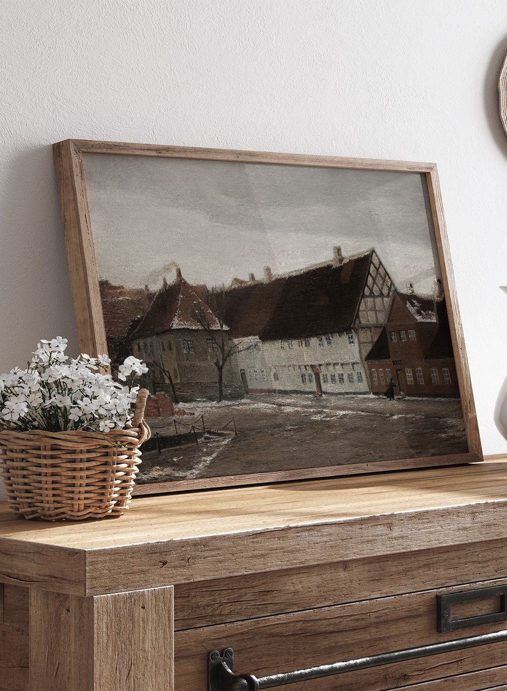 "Winter evening in Ribe" Art Print_Sugar & Canvas