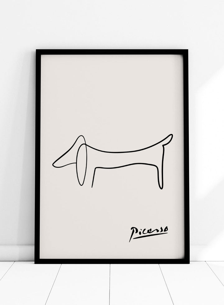 Pablo Picasso Dog Sketch Line Art Print_Sugar & Canvas