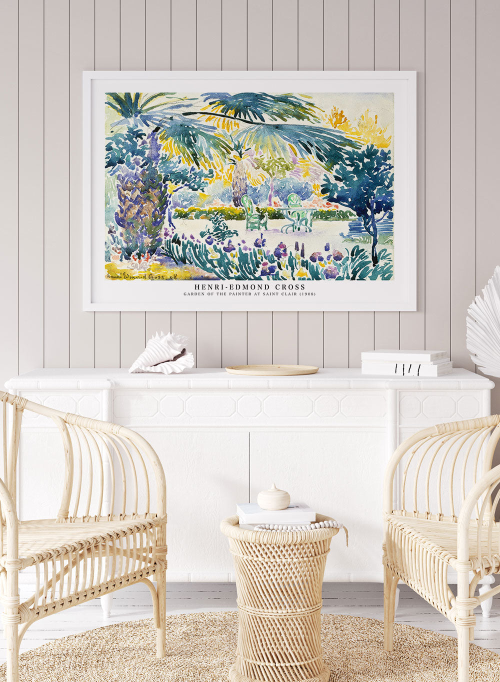 Henri Edmond Cross Art Print, Henri Edmond Cross Poster, Garden of the Painter at Saint Clair, Vintage Poster, Exhibition Poster