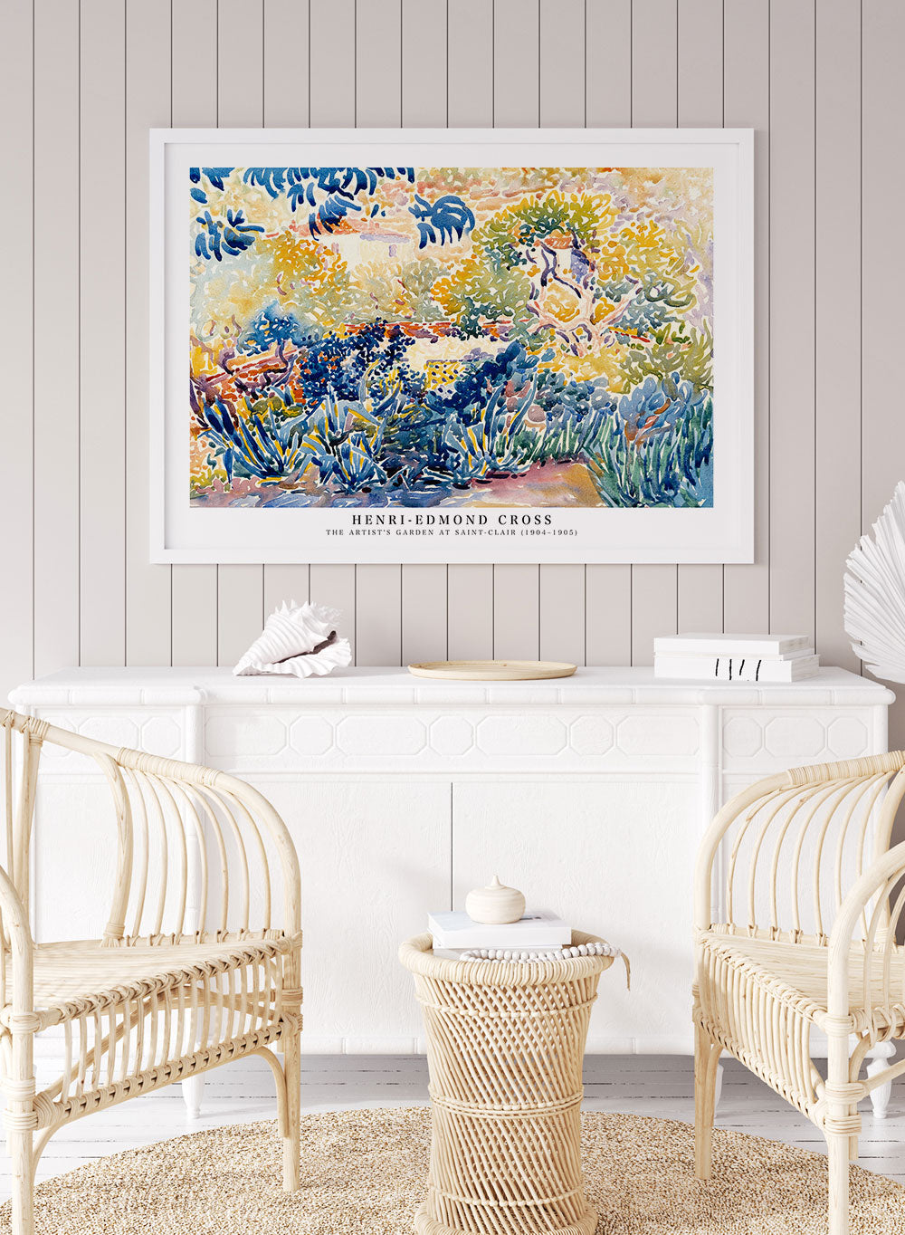 Henri Edmond Cross Art Print, Henri Edmond Cross Poster, The Artist's Garden at Saint-Clair, Vintage Poster, Colorful Exhibition Poster