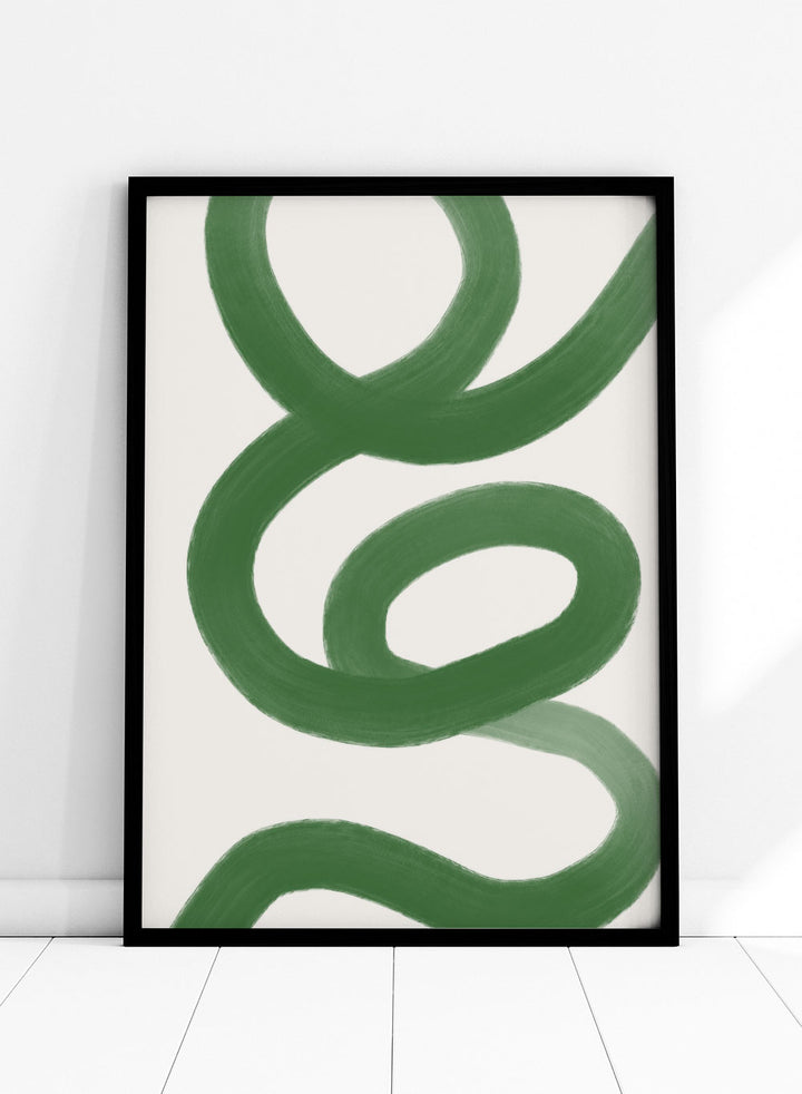 Minimalist Green Paint Brush Strokes Art Print AB22_Sugar & Canvas