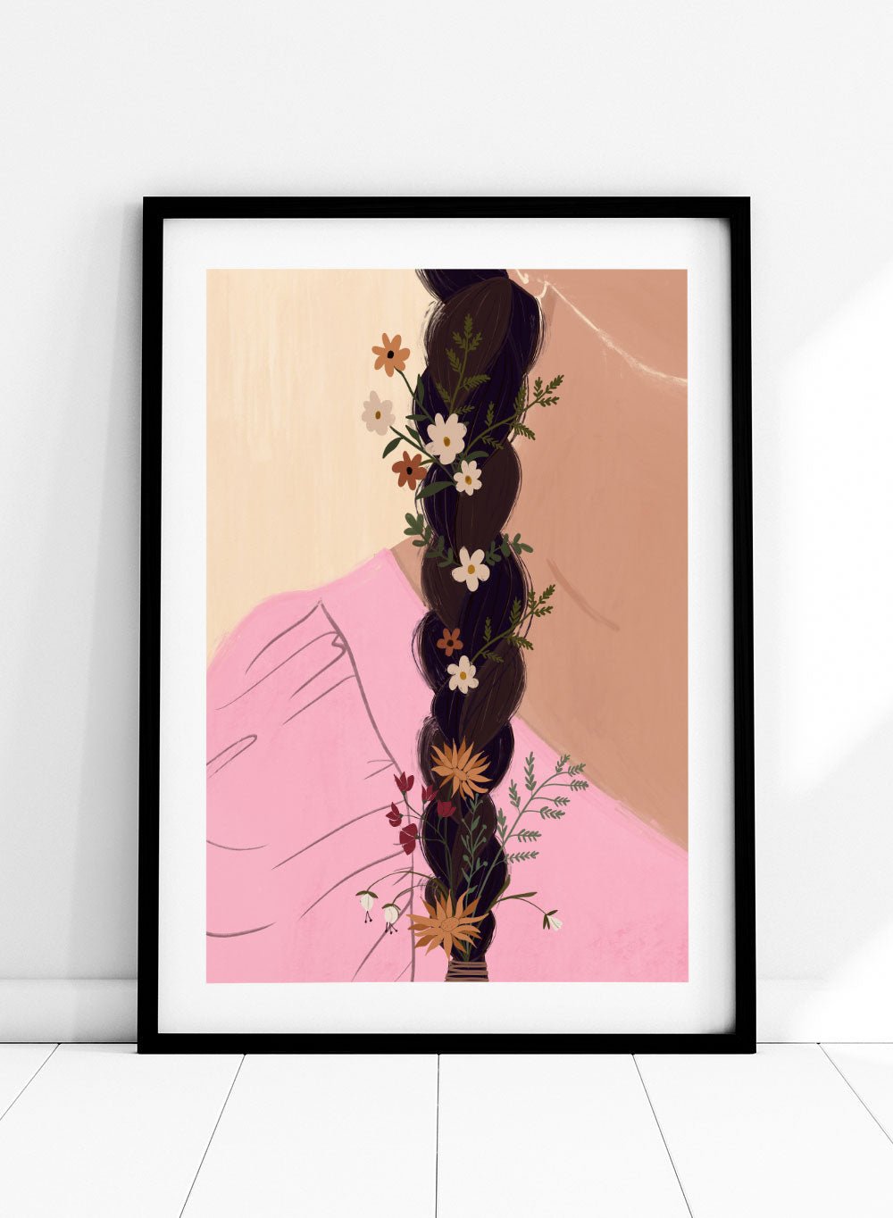'Braided Wildflowers' Aesthetic Art Print_Sugar & Canvas
