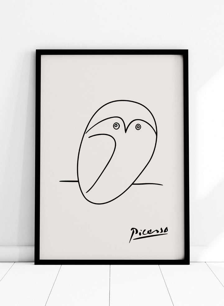 Pablo Picasso Owl Sketch Line Art Print_Sugar & Canvas