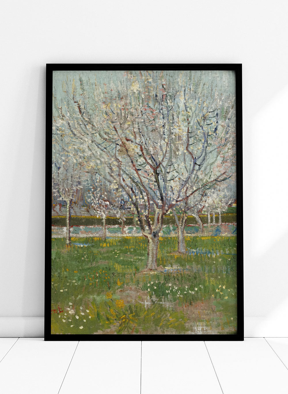 Vincent Van Gogh Orchard in Blossom Plum Trees Vintage Painting Poster Wall Art Print | Colorful Flowers Antique Retro Garden Landscape
