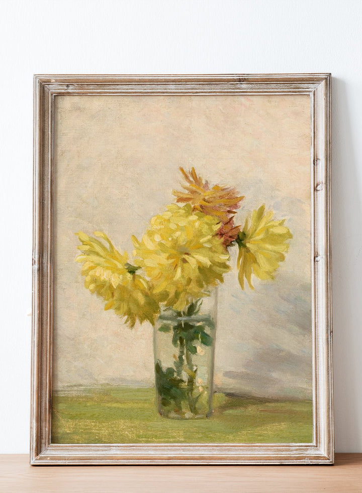 "Still Life with Bouquet of Yellow Flowers" Art Print_Sugar & Canvas