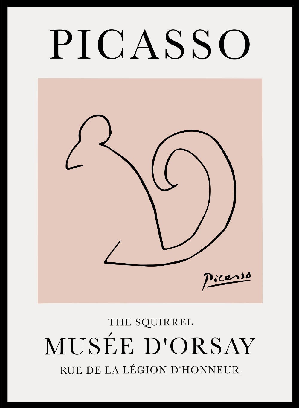 Pablo Picasso Squirrel Line Drawing Art Print_Sugar & Canvas