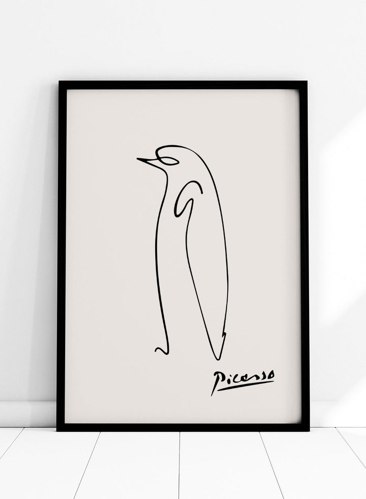 Pablo Picasso Penguin Sketch Line Art Print_Sugar & Canvas