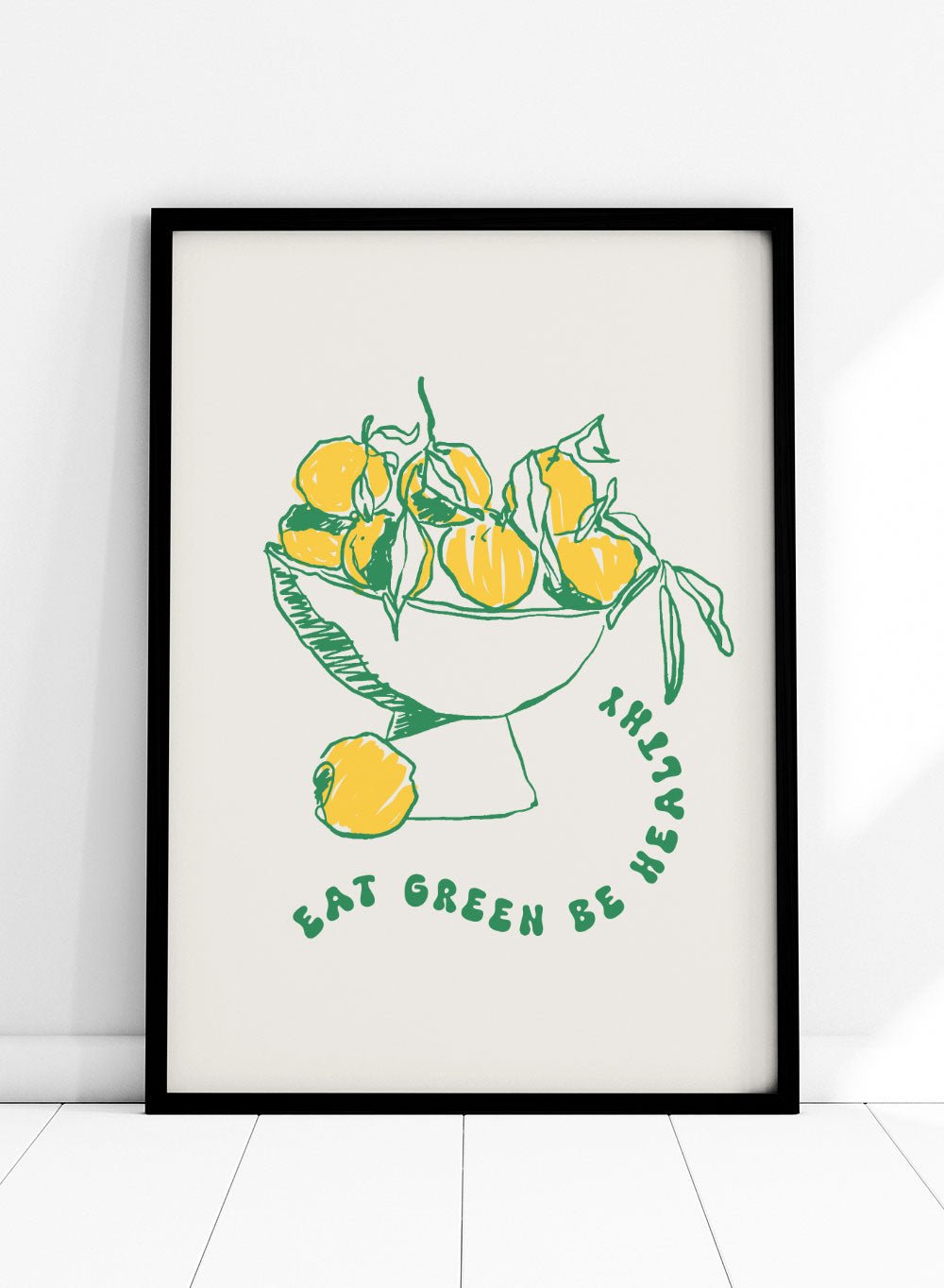 Eat Green Be Healthy Aesthetic Lemons Art Print_Sugar & Canvas