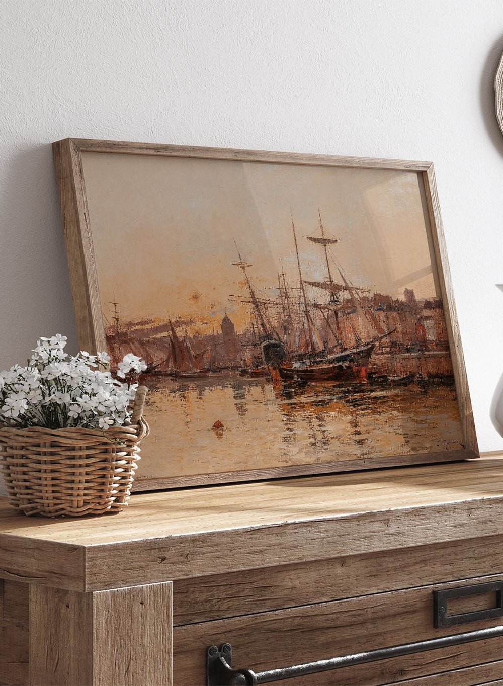 "Sailboats at the Dock in Normandy" Art Print_Sugar &amp; Canvas