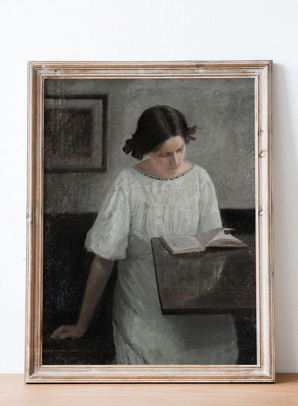 "The Artist's Wife in White Reading" Art Print_Sugar & Canvas