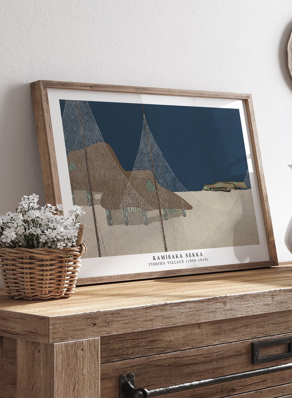 Kamisaka Sekka "Fishing Village" Art Print_Sugar & Canvas