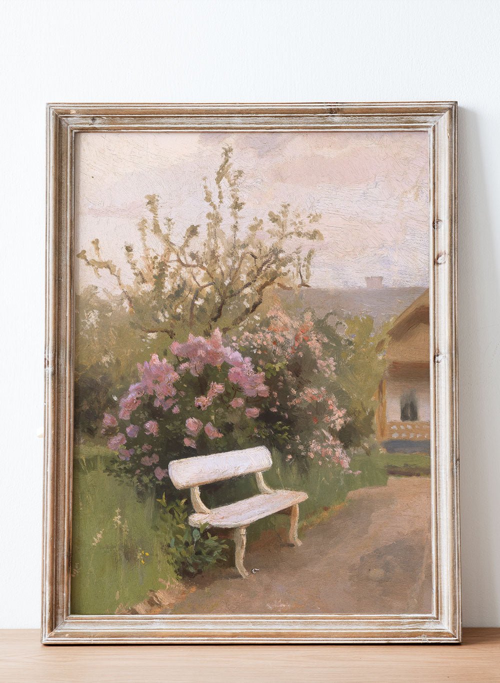 "The White Garden Bench" Art Print_Sugar & Canvas