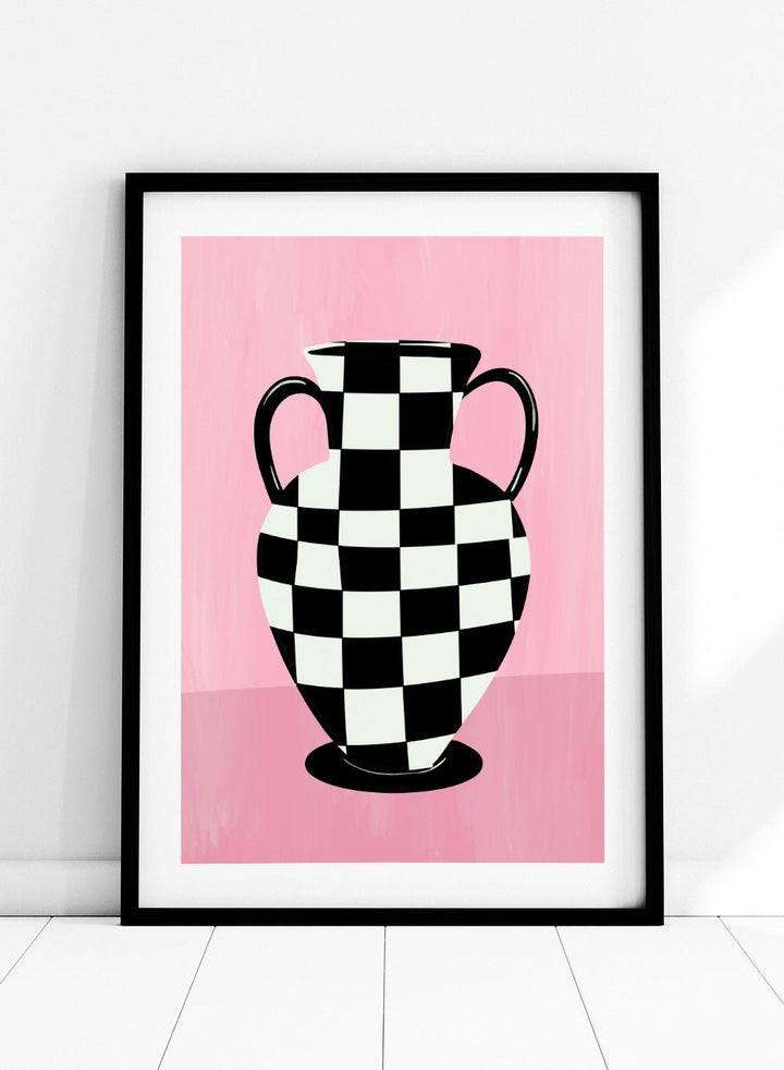 'Checkered Vase' Aesthetic Art Print_Sugar & Canvas