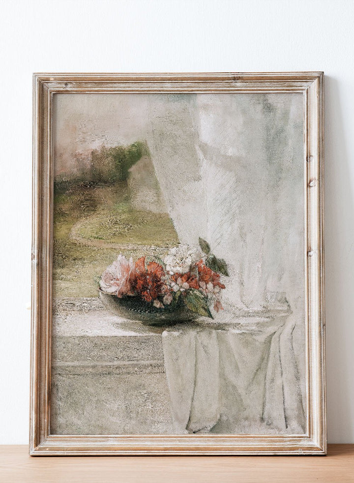 "Flowers on a Window Ledge" Art Print_Sugar & Canvas