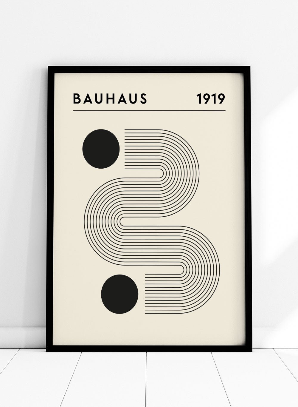 Bauhaus Geometric Lines Circles Abstract Art Print BH71_Sugar & Canvas