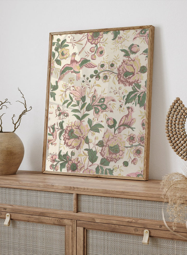 "Vintage Flowers Wallpaper Pattern" Art Print_Sugar & Canvas