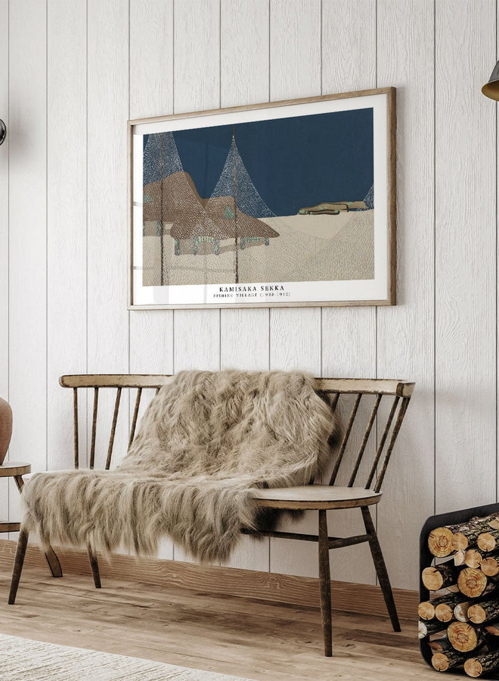 Kamisaka Sekka "Fishing Village" Art Print_Sugar & Canvas